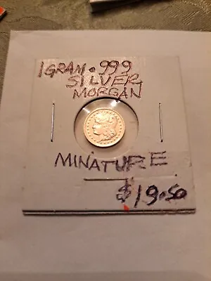 Rare Silver 1 Gram Morgan Dollar Pattern Silver Round .999 Fine Silver MINATURE  • $19