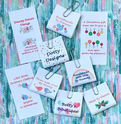 Personalised Craft Labels. Loop Labels. Sew In Fabric Clothing Labels Tags. • £4.50