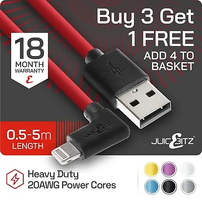 JuicEBitz® USB Charger Cable For IPhone 14 13 12 11 XR XS 7 6 IPad 4 Air 2 Mini • £12.99