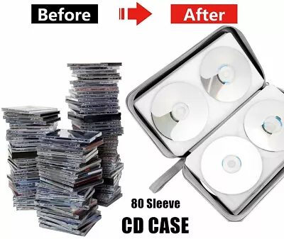 $11.47 • Buy Black 80Capacity Heavy Duty CD/DVD Wallet Binder,Storage,Case,Bag,Holder,Booklet