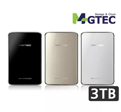 MGTEC TERRAN 3.1 Smart External HDD Portable Hard Disk 3 TB High Speed USB 3.1 • $219