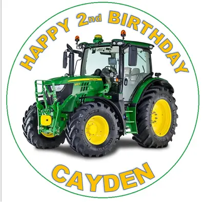 $11.99 • Buy TRACTOR JOHN DEERE BIRTHDAY Personalised Edible Icing Cake Topper Decoration