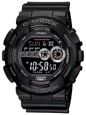 Casio Men's Watch G-Shock X-large G World Timer Round Black Resin Strap GD100-1B • $64.99