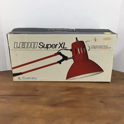 Vintage LEDU SuperXL Drafting Desk Lamp Articulating Swing Arm Yellow Rare NOB • $149.99