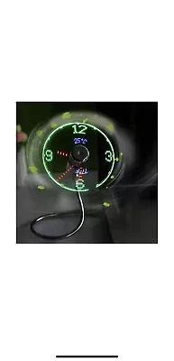 USB LED Clock Fan With Temperature Mobile USB Real Time Fan Fahrenheit And C... • $28.95