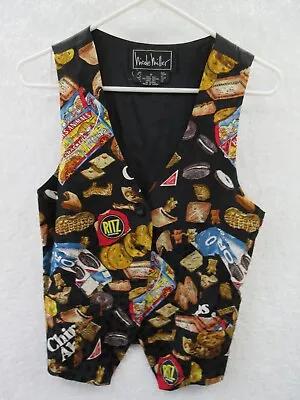 Vintage 1992 NICOLE MILLER Novelty Vest Nabisco Oreos Ritz Cracker Womens Medium • $99.99