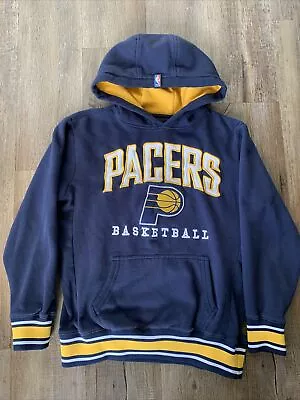 Indiana Pacers NBA Hoodie Men’s Size Medium Navy Blue Yellow White Sewn Letters • $14.99
