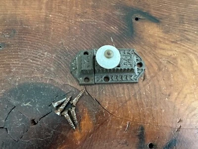 $19.99 • Buy Vintage Porcelain Knob Cabinet Door Bolt Lock Latch W/ Keeper Screws #1089