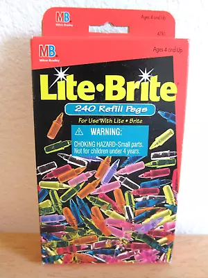 Vintage 1995 Lite Brite PEGS 240 Refill Milton Bradley Game Hasbro Light Toy NIB • $14.97
