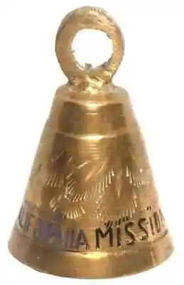 Antique Vintage Brass California Mission San Juan Bautista Bell Engraved 3  X 2  • $4.99