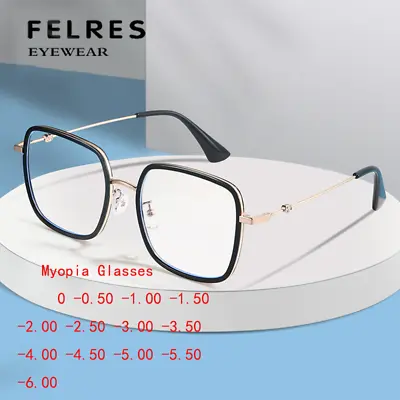Men Women Anti Blue Light Myopia Nearsighted Glasses Metal Lightweight Glasses • $9.52