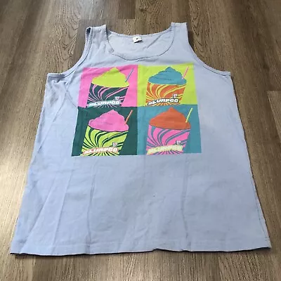 Vtg 1990s SLURPEE 7/11 7-Eleven Tank Top Men’s Medium Blue Neon • $15.50