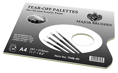 40 Sheet Disposable Artist A4 Tear Off Palette Impervious To Oil & Acrylic Paint • £5.65