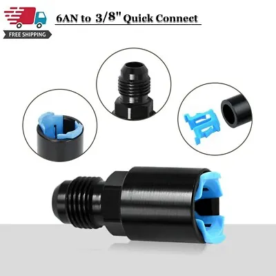 -6AN AN6 Fuel Adapter Fitting To 3/8 GM Quick Connect LS W/ Clip Female Black • $8.99