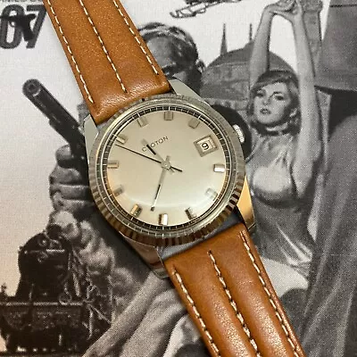 Vintage Croton Datejust Racing Automatic Watch ETA 2472 Nivada Stainless Steel • $199