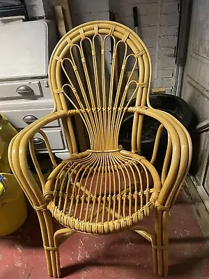 Bamboo Cane Chair Retro Vintage Boho Tiki 1970’s  • £30