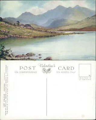 Snowdon Capel Curig Lakes A1806 Valentines Art Colour Edward H Thompson  • £4.10