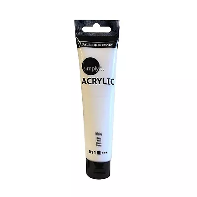 Daler Rowney Simply Acrylic Art & Craft Paint White Paint #011  75ml • £6.78