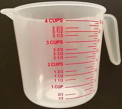 4 Cup (1 Liter) Measuring Cups Polypropylene Calibrated In Oz And ML 1/Pk • $3.49