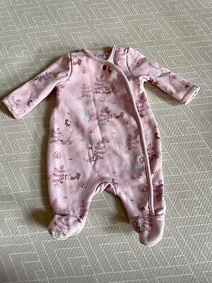 Peter Rabbit Pink Fleece Lined Sleepsuit - Up To One Month Size • £4.99