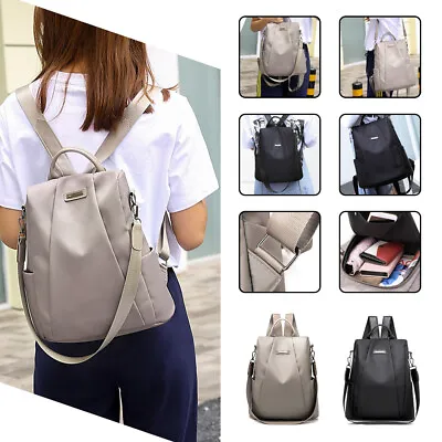 Women Anti-Theft Backpack Waterproof Rucksack Ladies School Shoulder Bag UK • £5.89