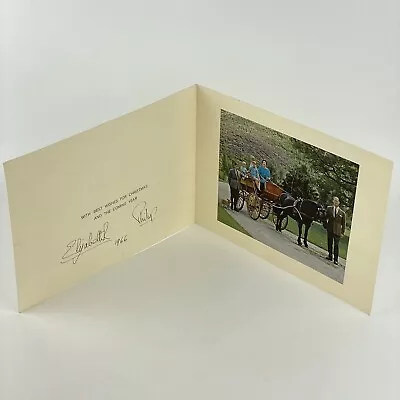 1966 Queen Elizabeth II & Prince Philip Signed Christmas Card Royal Autograph • £395