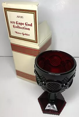 1982  1876 The Cape Cod Collection WATER GOBLET   Roman Rosette Pattern Avon NIB • $3.85