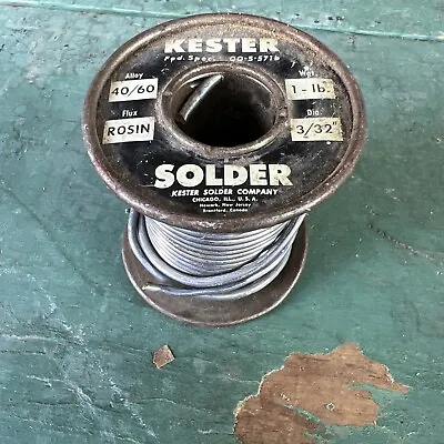 Vintage Kester Rosin Solder 40/60 3/32” DIA • $19