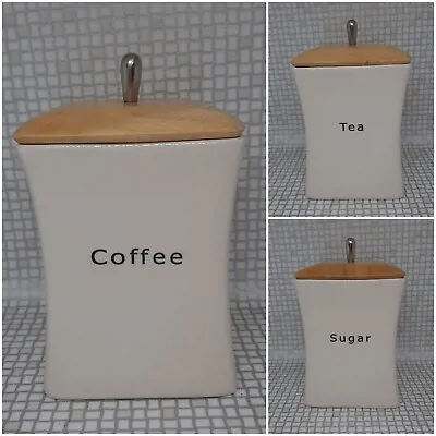 DMD David Mason Design Sugar Tea & Coffee Canisters Storage Jar Set Hand Crafted • £29.99