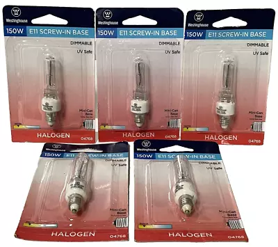 Westinghouse 150W E11 Screw-in T4 Single-End Halogen 120V Light Bulb 04768 Lot 5 • $14.99