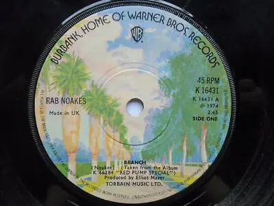 Rab Noakes Branch 7  Warner Bros K16431 EX 1974 Branch/Sitting In The Corner Blu • £6.51