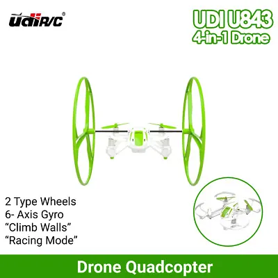 $49 • Buy Drone Quadcopter Mini R/C 4-in-1 UDI U843 R/C Multi Skywalker 4-Axis Gyro GREEN