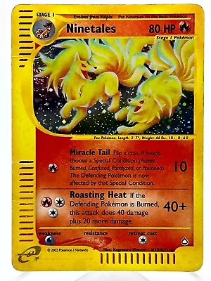 Ninetales H19/H32 Aquapolis Holo Rare ESeries WotC Vintage Pokemon TCG Card • $59.99