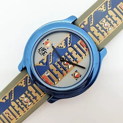 Medieval Design Abstract Adec By Citizen Quartz Watch With Date Window 1990s • $205