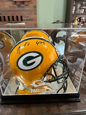 Aaron Rodgers Brett Favre Green Bay Packers Dual Signed Helmet • $1500
