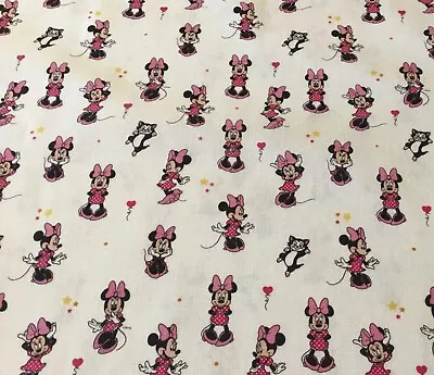 Minnie Mouse Disney 100% Cotton Fabric Fat Quarter. 50 X 50cm Sewing  • £2.70