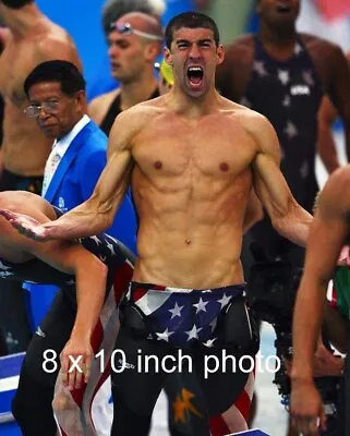 MICHAEL PHELPS Olympic Swimmer SCREAMS Shirtless Beefcake Celebrity Photo (190) • $14.99