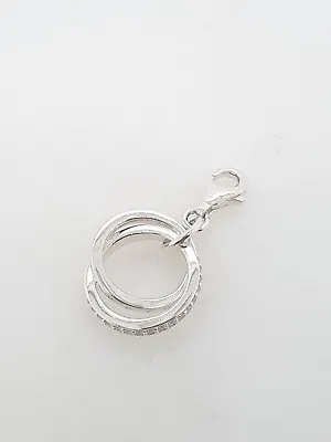 Thomas Sabo CC1386 Sterling Silver Intertwined Rings Charm CZ RRP $99 • $79