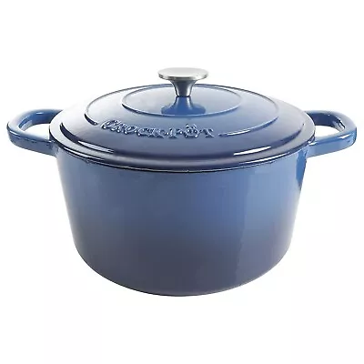 Crock-Pot Artisan Round Enameled Cast Iron Dutch Oven 7-Quart Sapphire Blue • $47.72