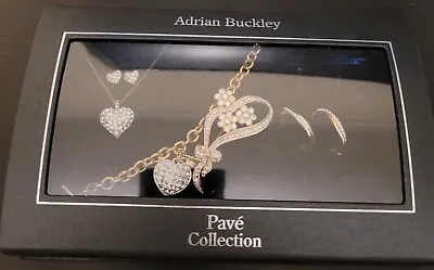 £37.50 • Buy Adrian Buckley Pave Collection Jewelry Set Gold Plated With Cz