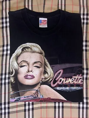 Vintage 90s San Diego Made At The Beach Mens Marilyn Monroe Black Large Free Shi • $59.99