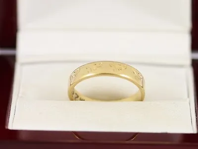 Wedding Band 18ct Gold Ladies Ring Stunning Size N 750 3.7g AW10 • £526