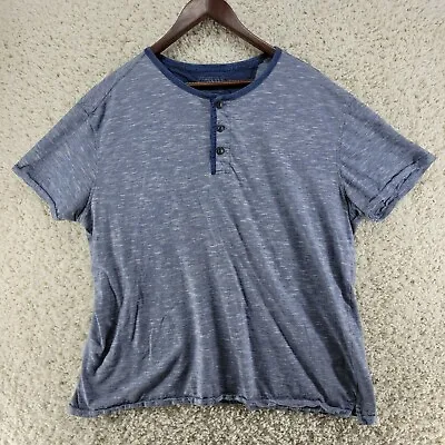Converse Henley Shirt Men's Size X-Large XL 100% Cotton Heather Blue One Star SS • $9.38