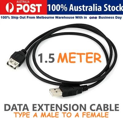 $2.54 • Buy USB 2.0 A Male To A Female Extension Cable Cord Leads Plug Wire Jack Socket AU