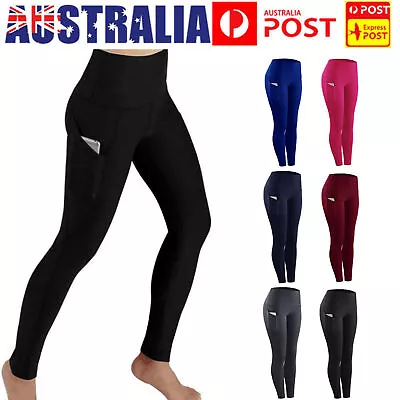 $17.99 • Buy Women High Waist Yoga Pants Sports Leggings Pockets Gym Running Fitness Trousers