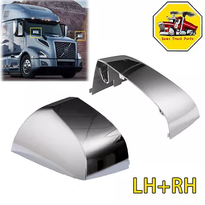 2PCS Chrome Hood Mirror Cover Set For 2004-2017 Volvo VNL Left And Right Side • $46.98