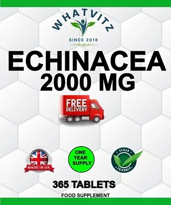 ECHINACEA 2000 MG 365 TABLETS Purpurea Extract Cold And Flu Immune System • £13.99