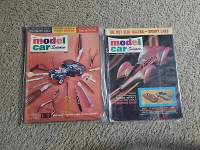 Model Car Science Magazine February & Aug. 1966 Slot Cars - Used - 2Pcs. - Lot F • $12