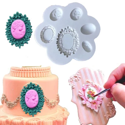 £2.95 • Buy Vintage Frame Silicone Fondant Mold Baroque Mirror Jewelry Cake Baking Mould DIY