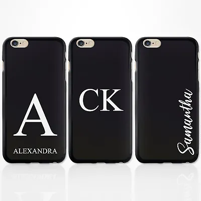 Personalised Initials Black Silicone Gel Phone Case Cover For Samsung A6 A8 J6.. • £6.49